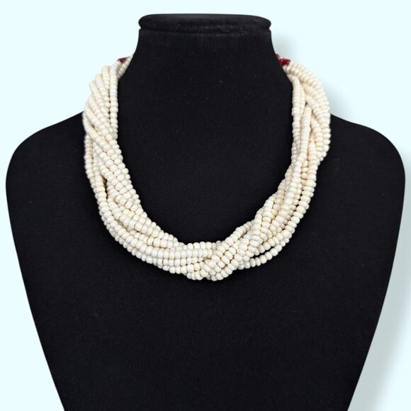 V. 9-Strand Beaded Torsade Necklace - Picture 3 of 5